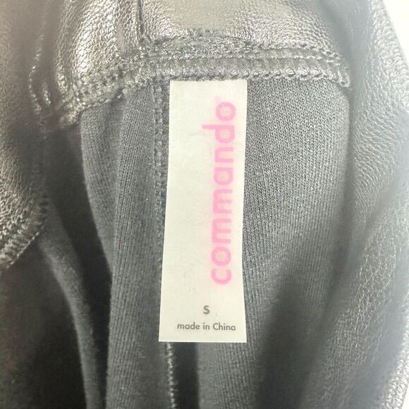 Commando Faux Leather Jogger Size Small Black 4 Way Stretch Pockets - Picture 6 of 7